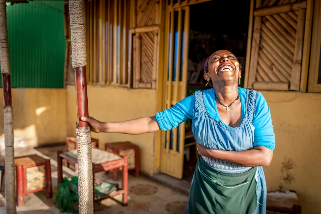 Woman laughing